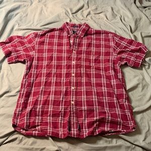 American Eagle Plaid Short Sleeved Button Up Shirt